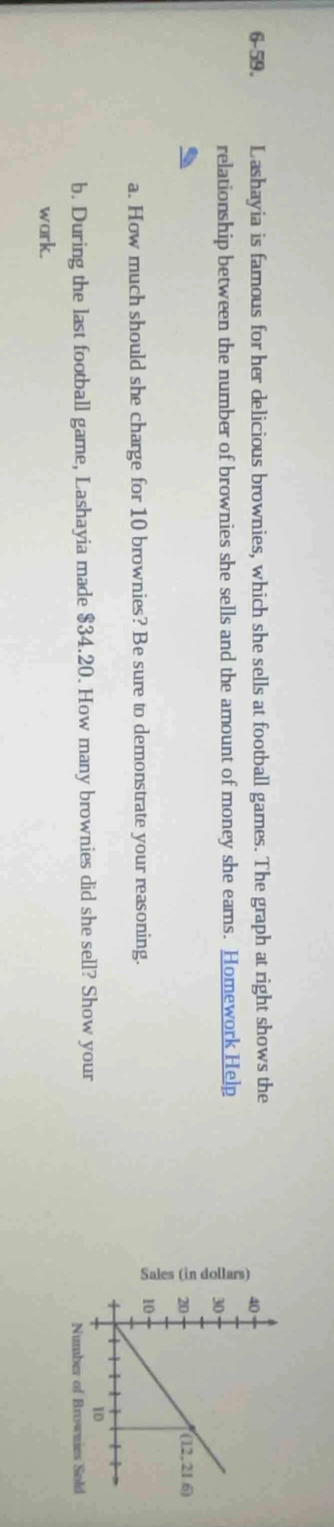 6-59. lashayia is famous for her delicious brownies, which she sells at…