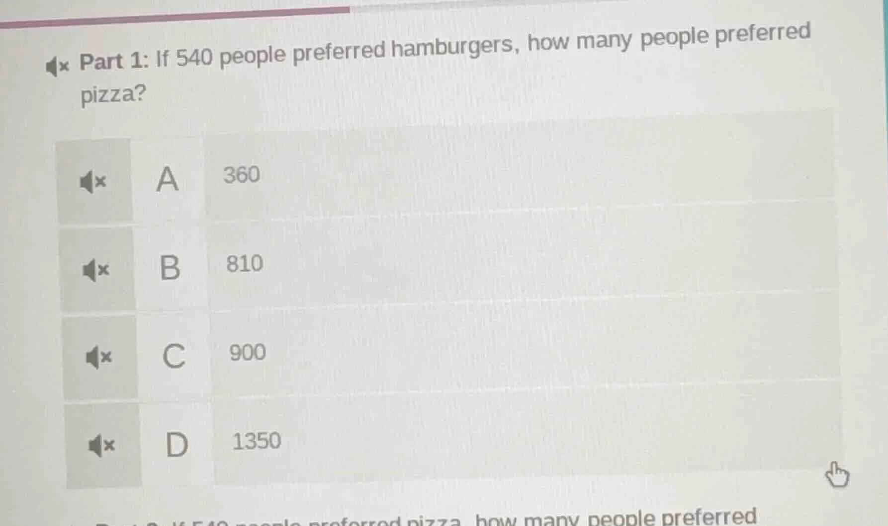 part 1: if 540 people preferred hamburgers, how many people preferred p…
