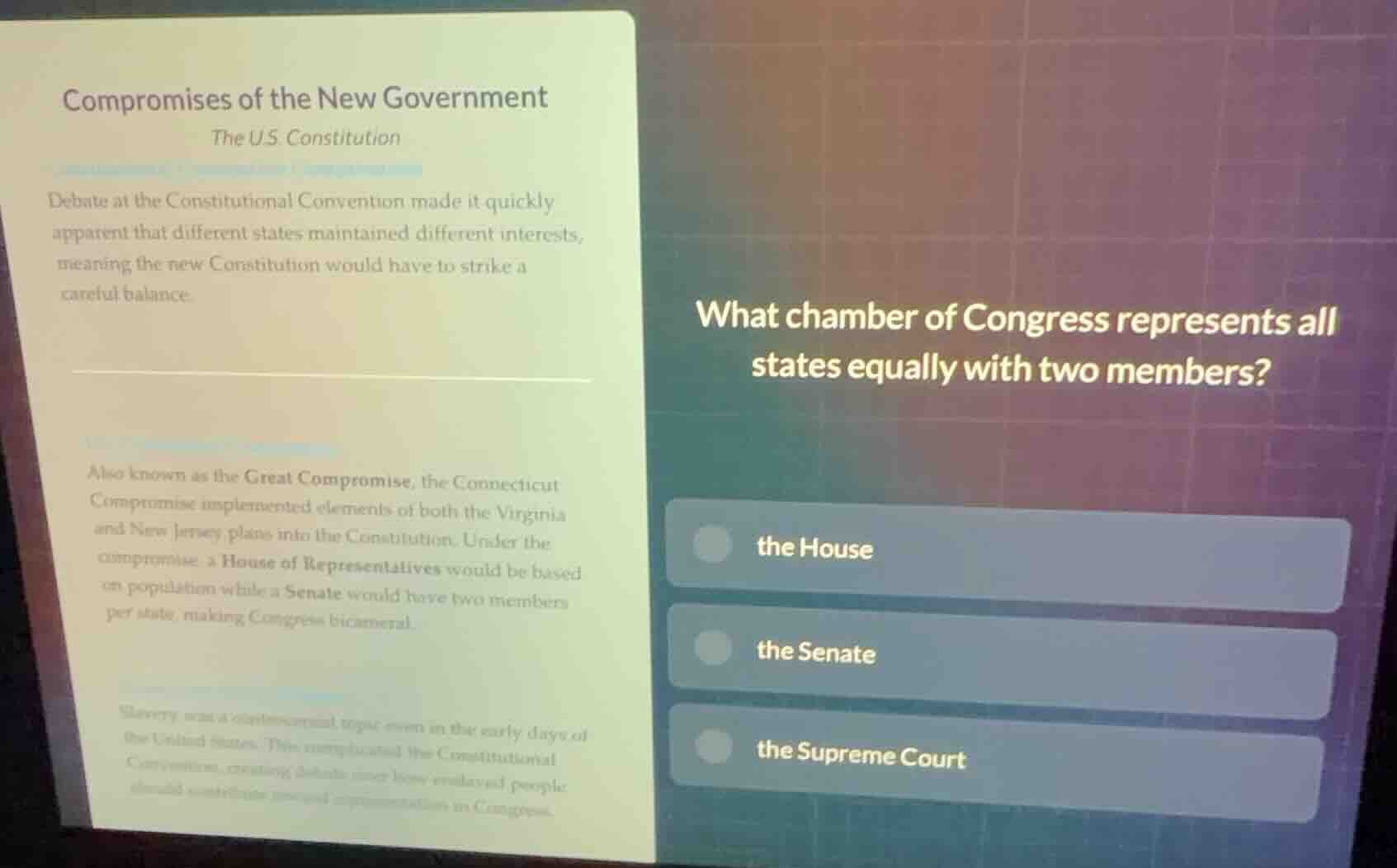 compromises of the new government the u.s. constitution debate at the c…