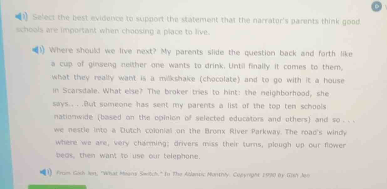select the best evidence to support the statement that the narrators pa…