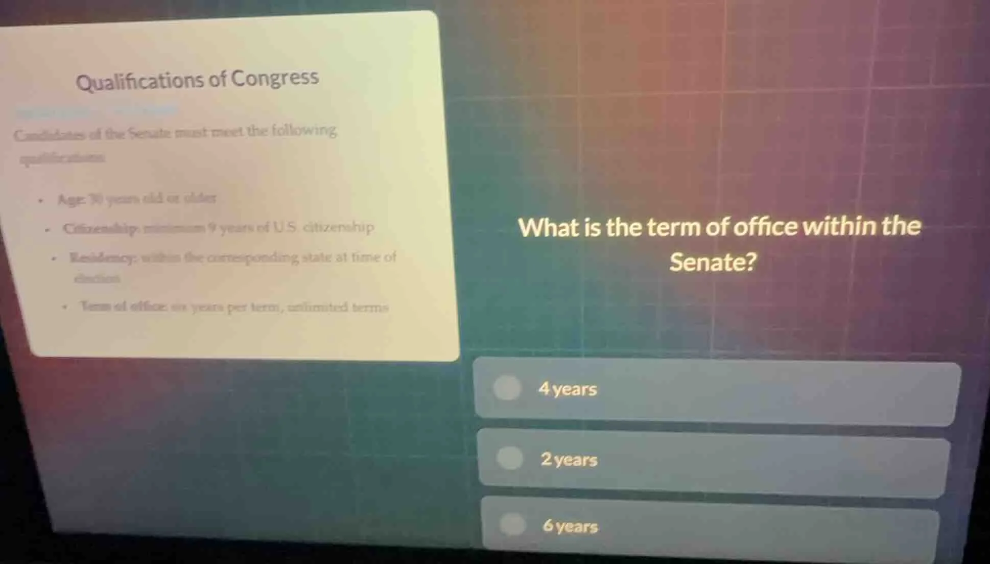 qualifications of congress candidates of the senate must meet the follo…