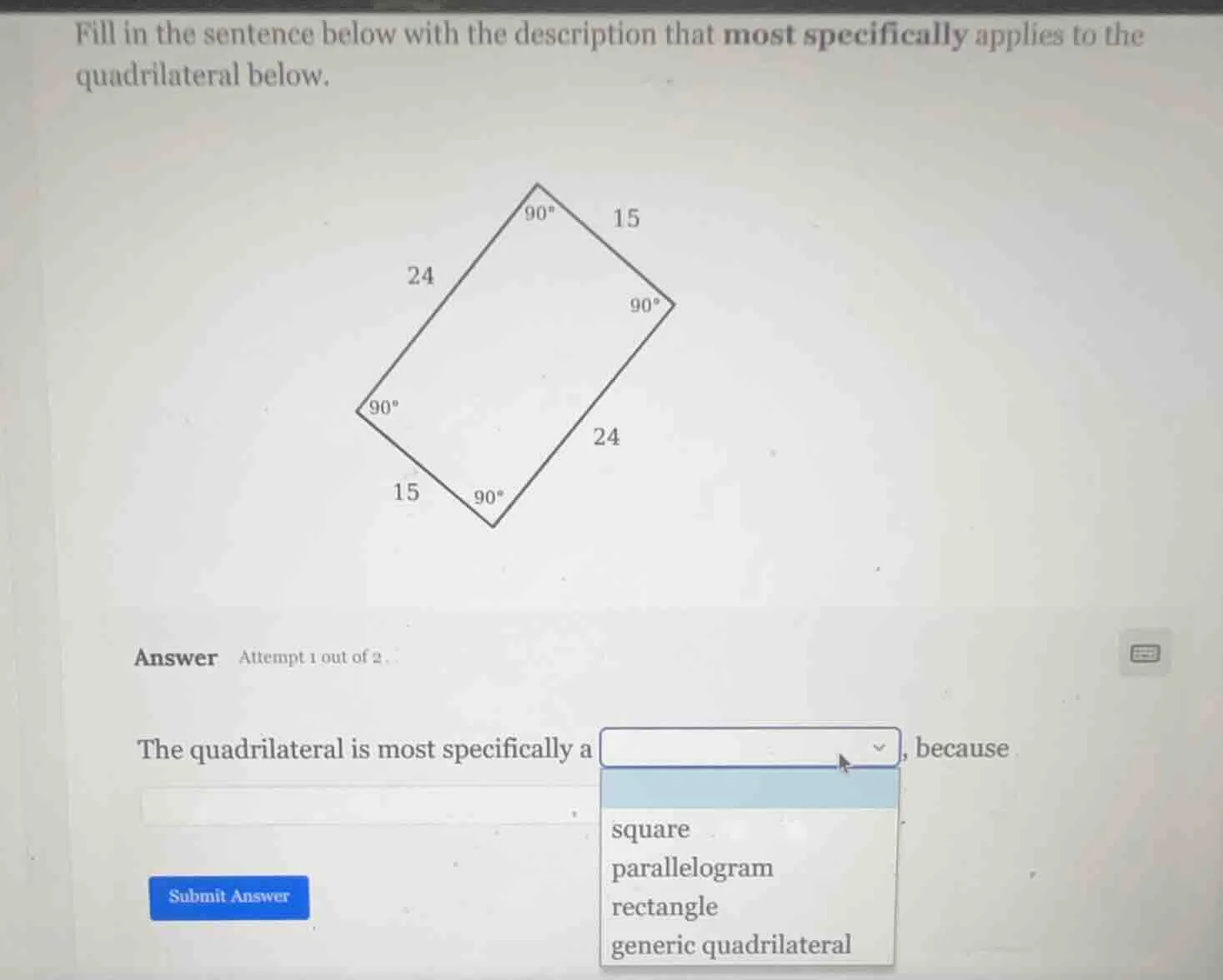 fill in the sentence below with the description that most specifically …