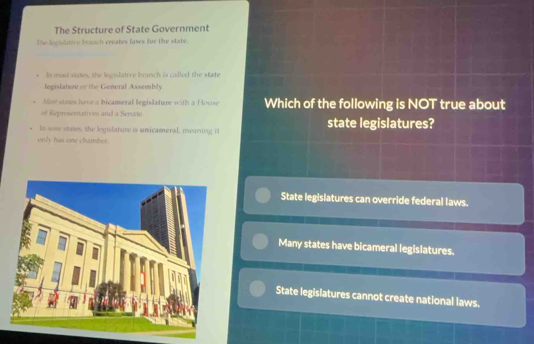 the structure of state government the legislative branch creates laws f…