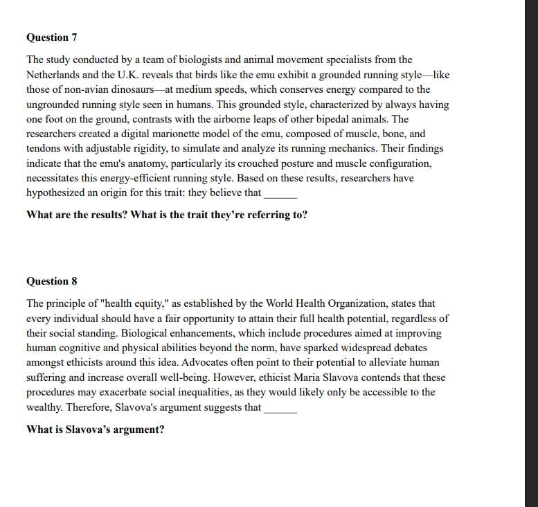 question 7 the study conducted by a team of biologists and animal movem…