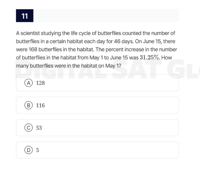 11 a scientist studying the life cycle of butterflies counted the numbe…