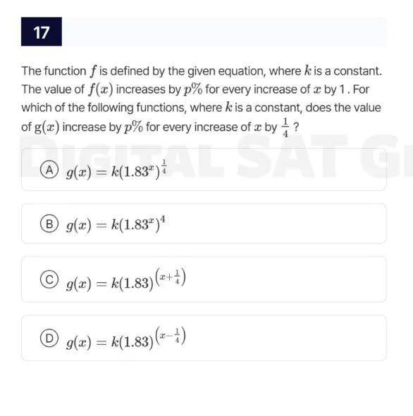 17 the function ( f ) is defined by the given equation, where ( k ) is …