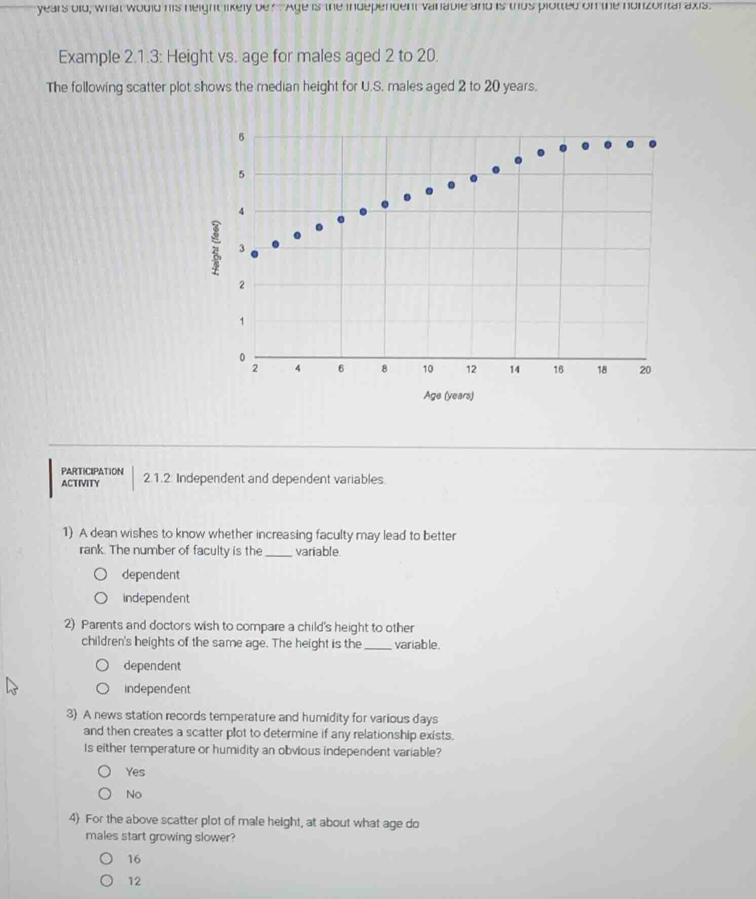 example 2.1.3: height vs. age for males aged 2 to 20. the following sca…