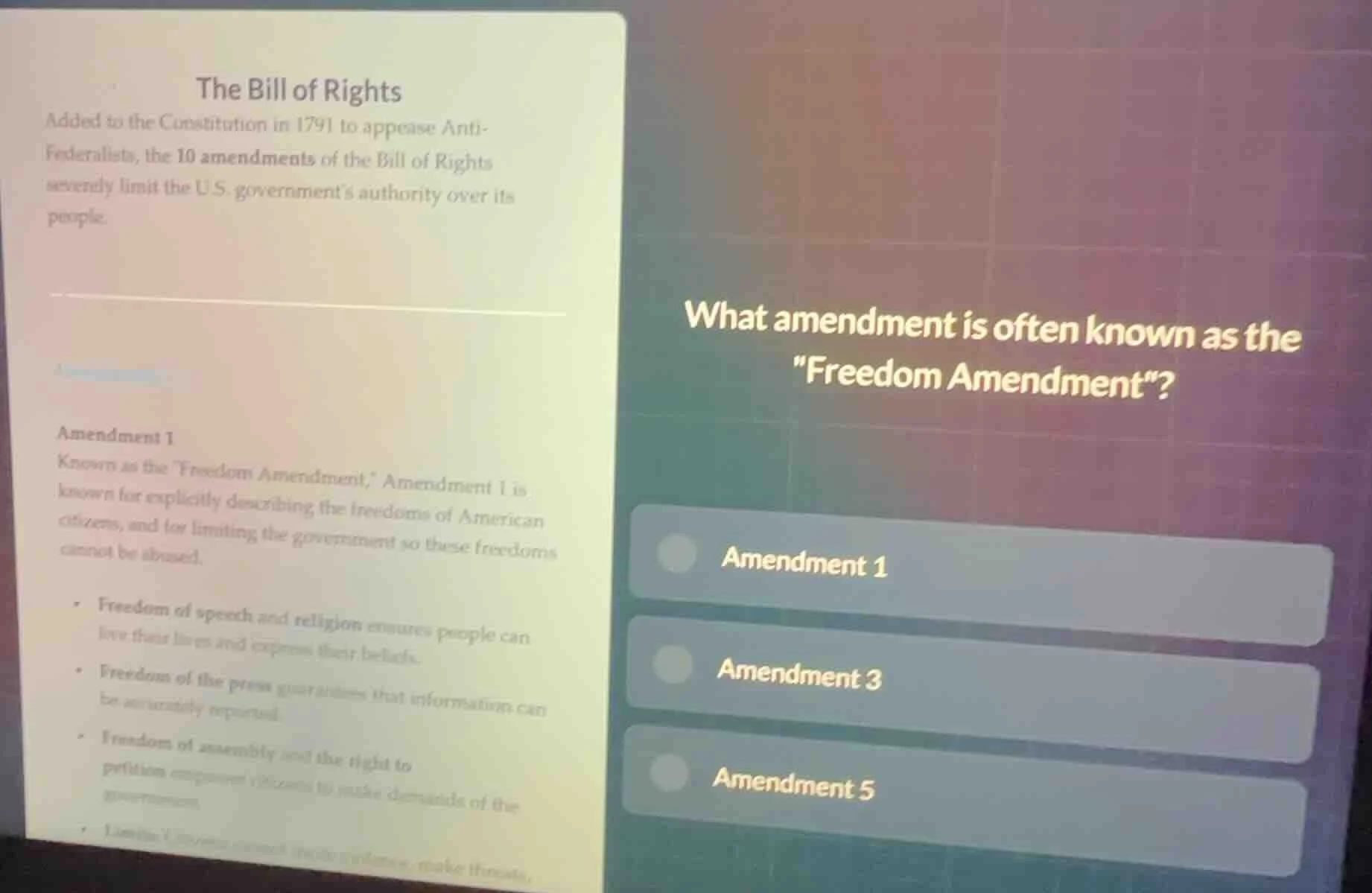 the bill of rights added to the constitution in 1791 to appease anti - …