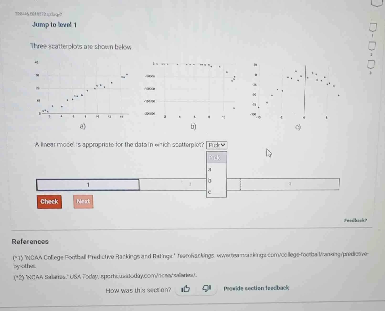 jump to level 1 three scatterplots are shown below (three scatterplots …