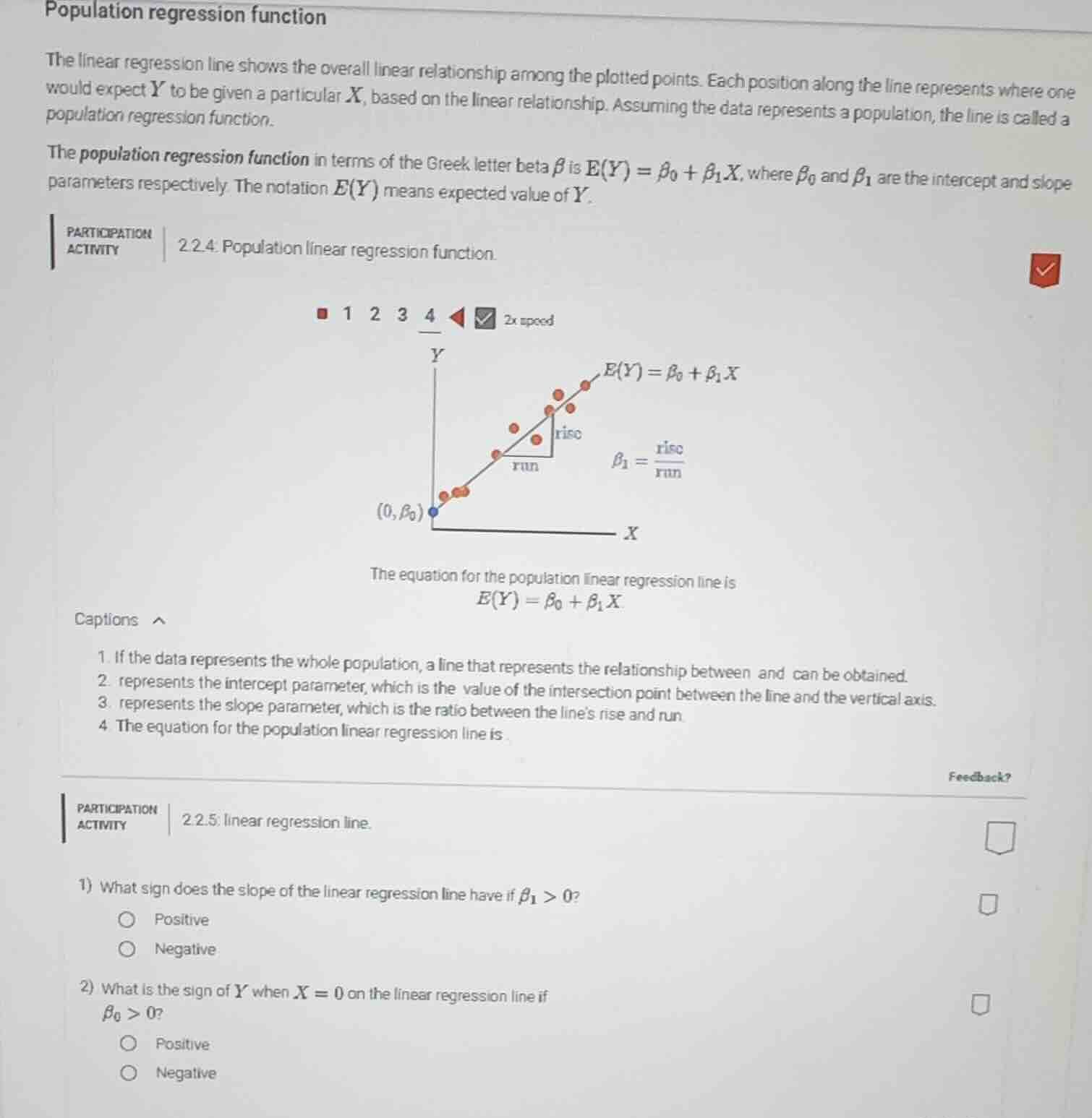 population regression function the linear regression line shows the ove…