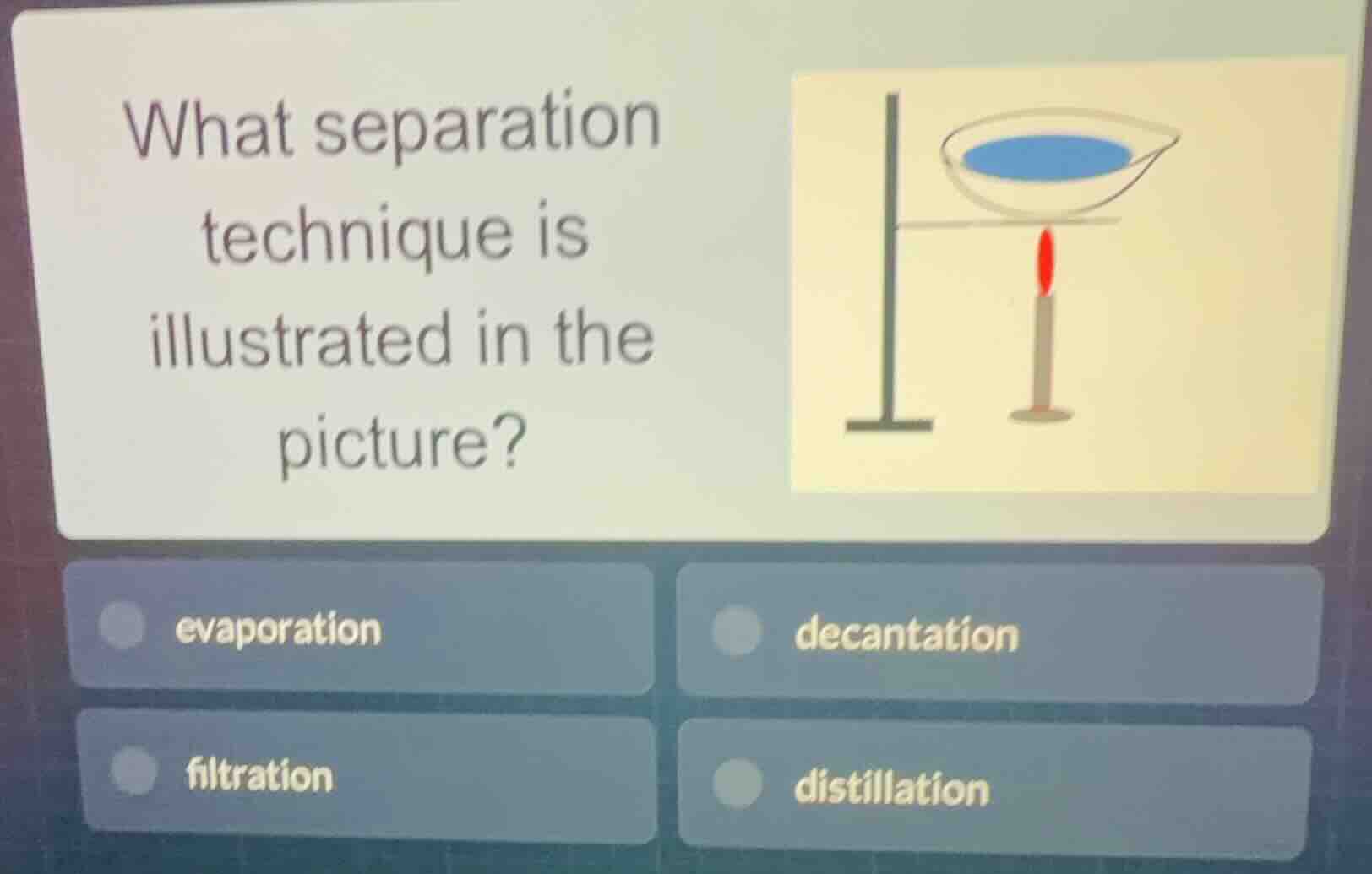 what separation technique is illustrated in the picture? evaporation de…