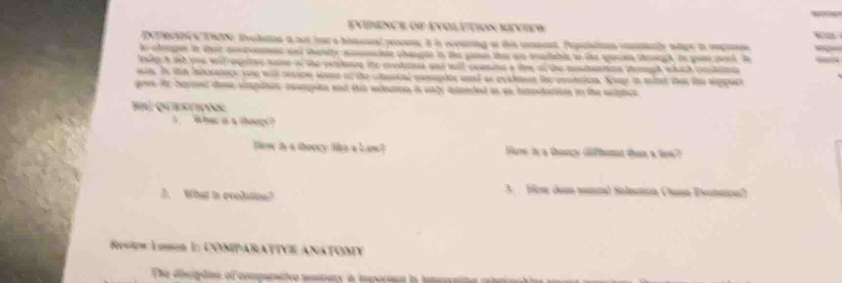 evidence of evolution review introduction: evolution is not just a hist…