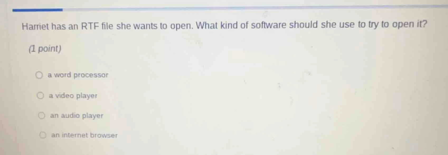 harriet has an rtf file she wants to open. what kind of software should…