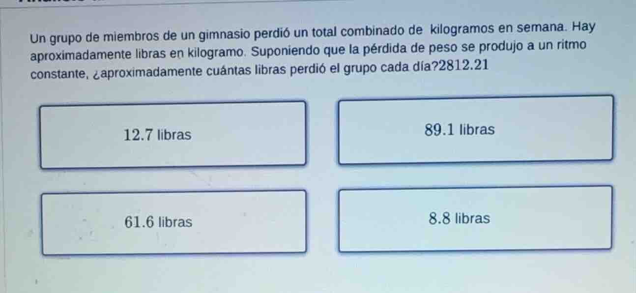 un grupo de miembros de un gimnasio perdió un total combinado de 28 kil…