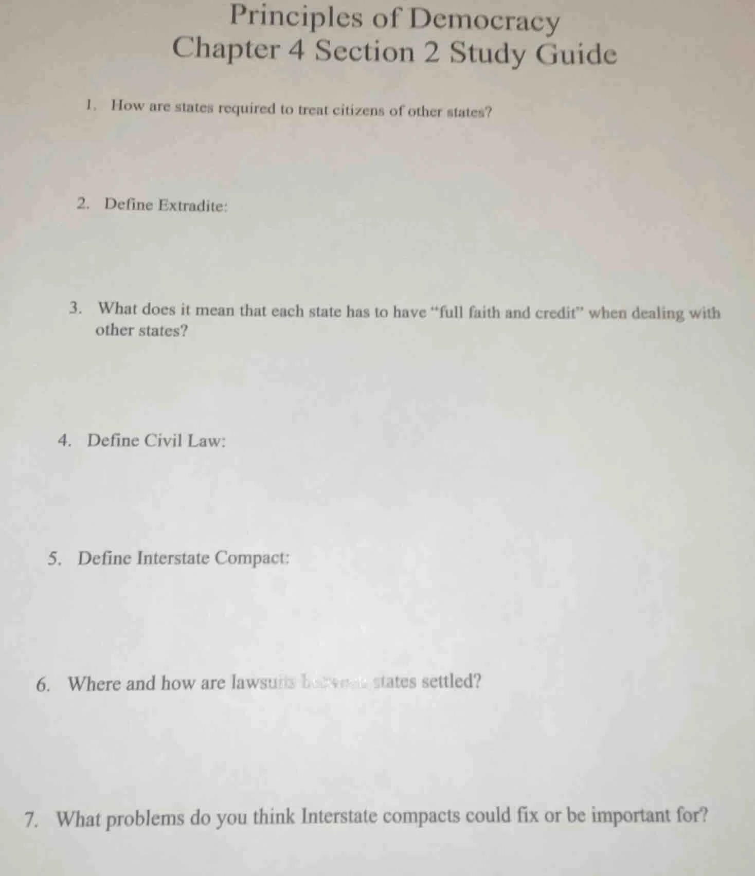 principles of democracy chapter 4 section 2 study guide 1. how are stat…