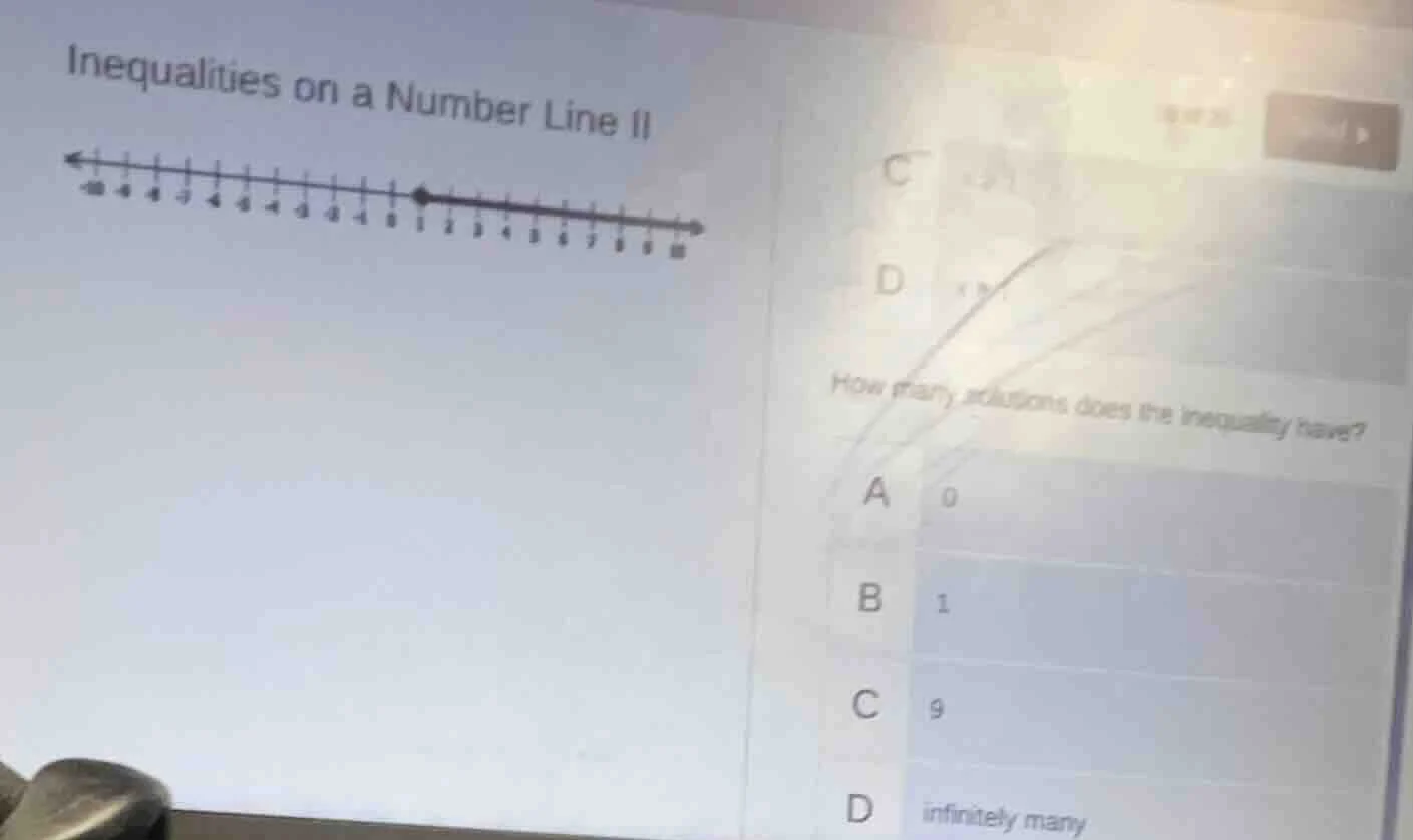 inequalities on a number line ii how many solutions does the inequality…