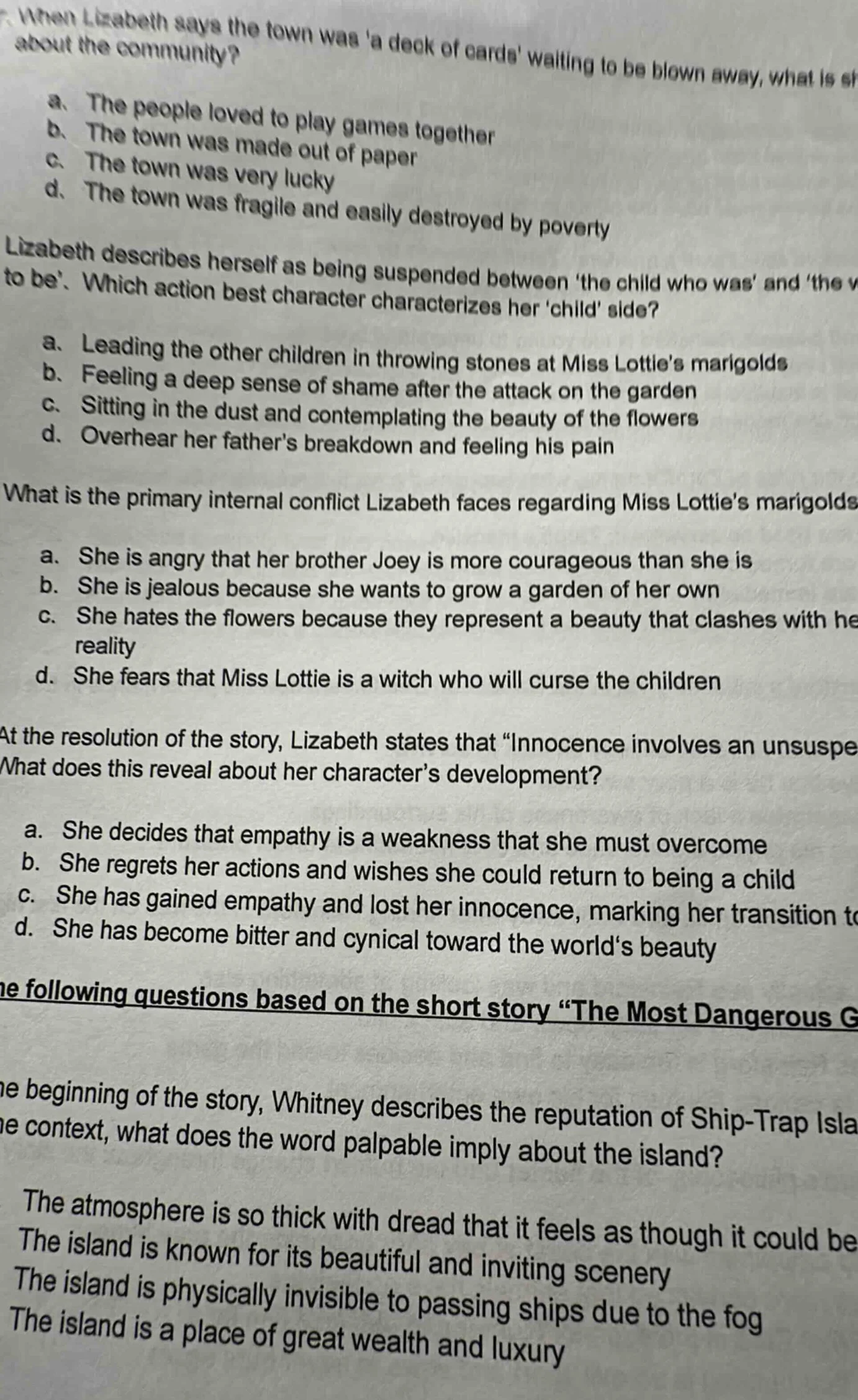 when lizabeth says the town was a deck of cards waiting to be blown awa…