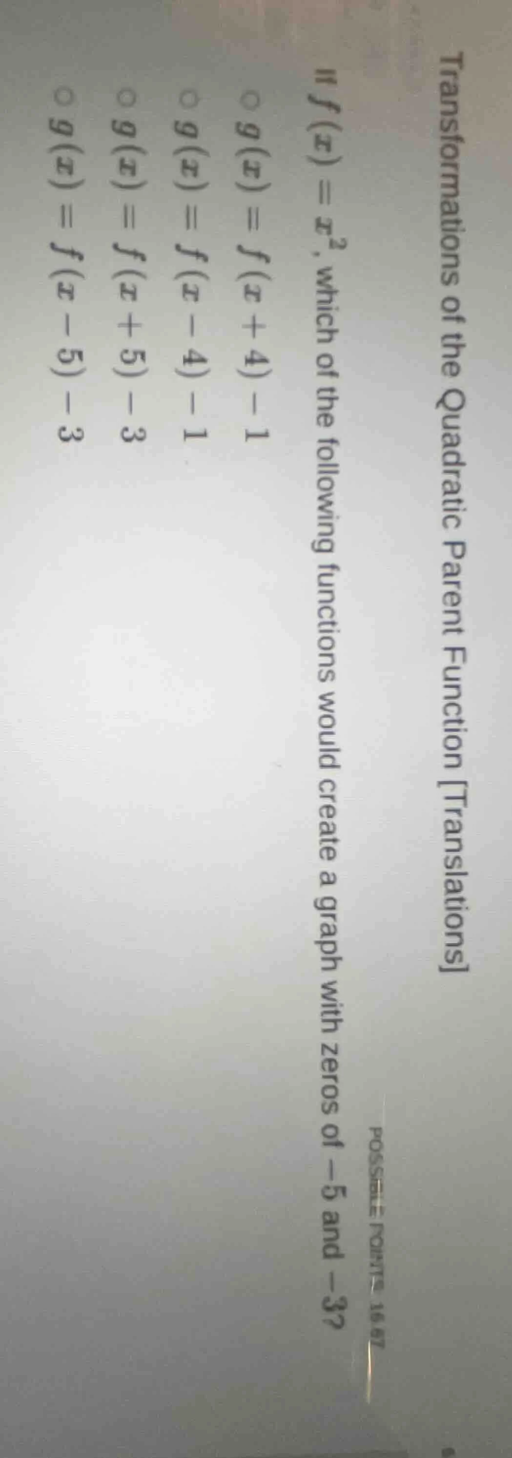 transformations of the quadratic parent function translations if ( f(x)…