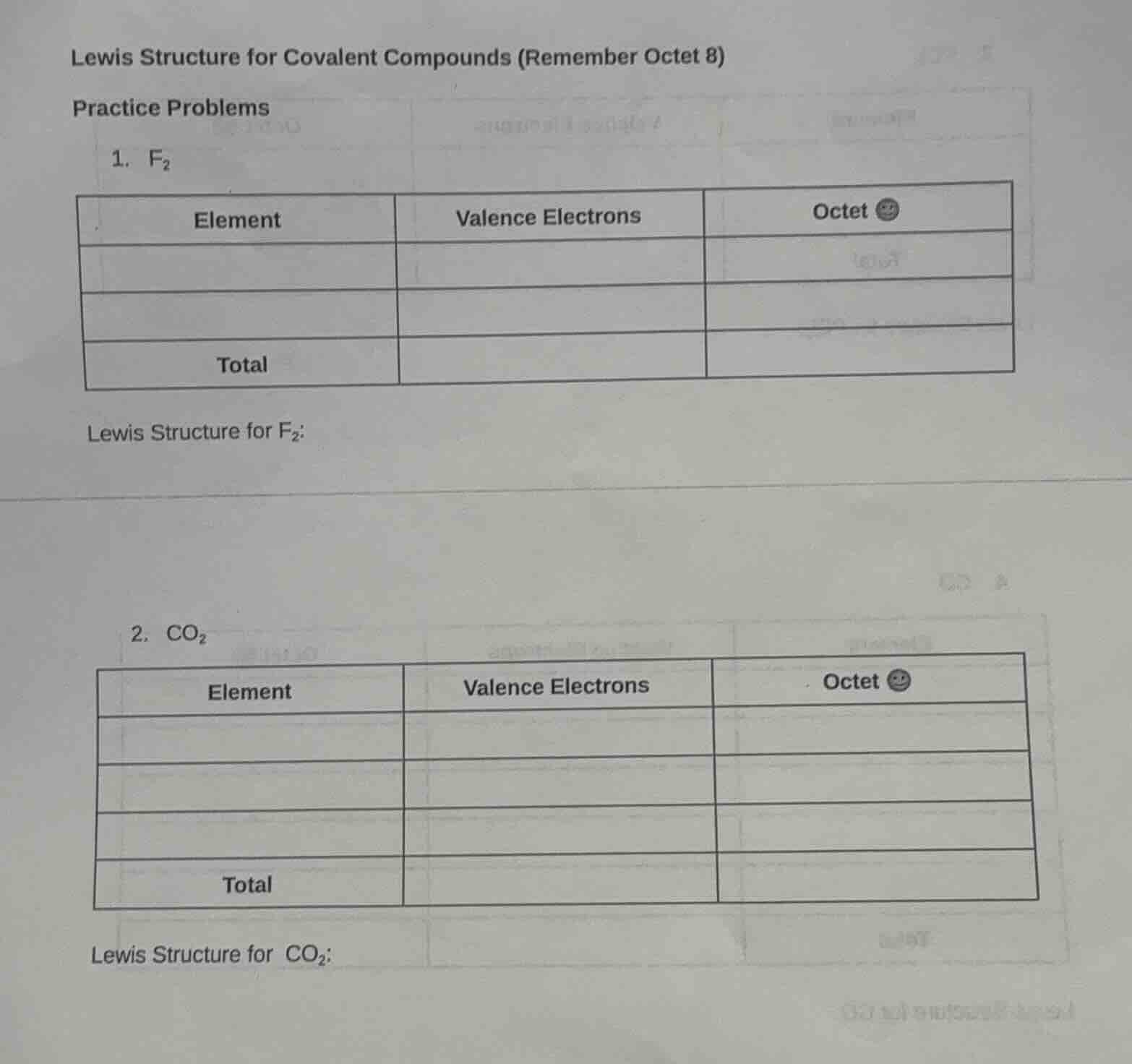 lewis structure for covalent compounds (remember octet 8) practice prob…