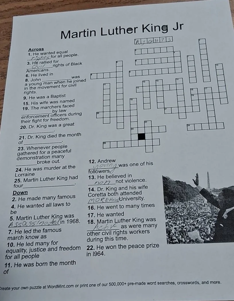 martin luther king jr across 1. he wanted equal ______ for all people. …