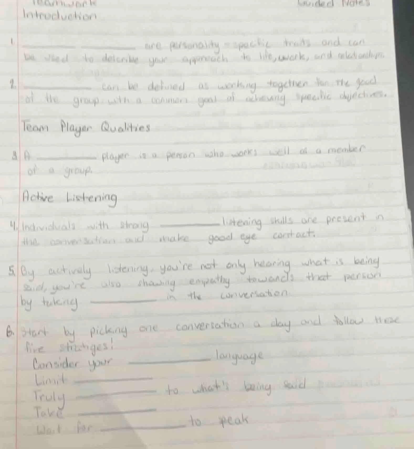 introduction 1. ______ ______ are personality - specific traits and can…