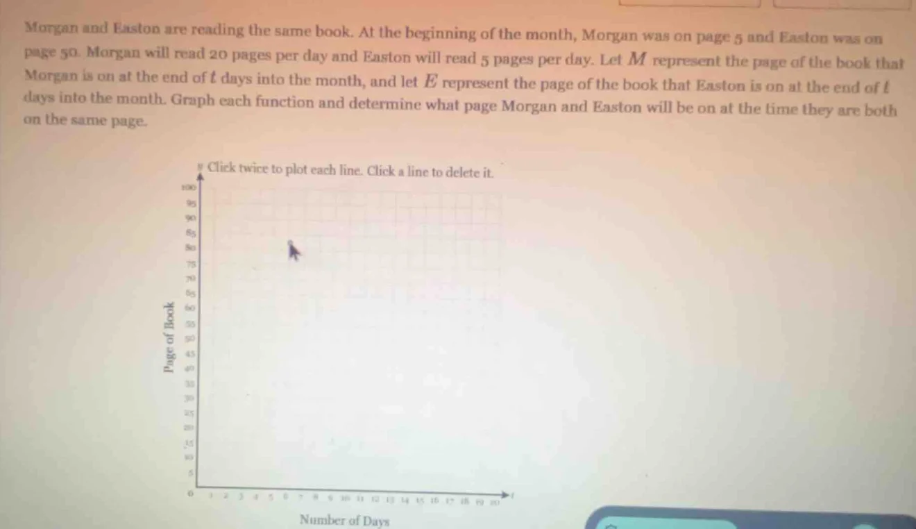 morgan and easton are reading the same book. at the beginning of the mo…