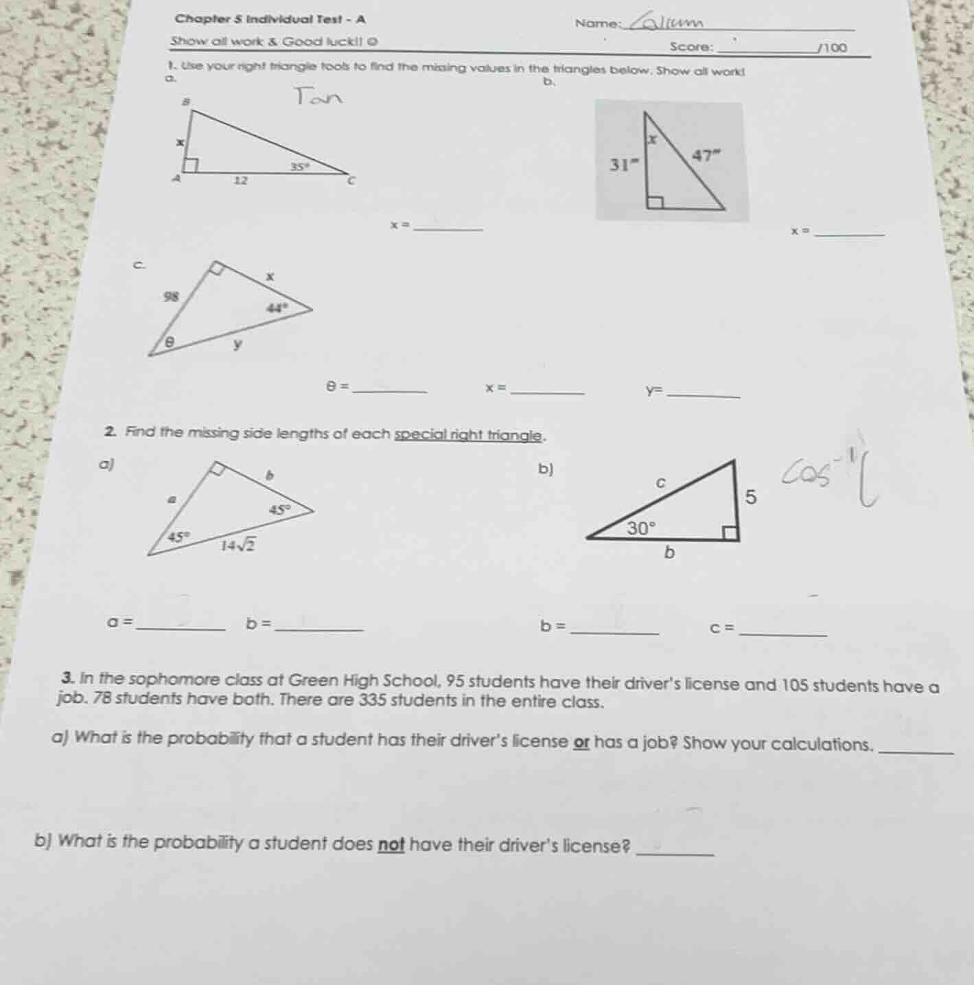 chapter 5 individual test - a name: show all work & good luck!! score: …