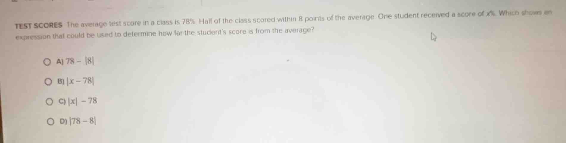 test scores the average test score in a class is 78%. half of the class…