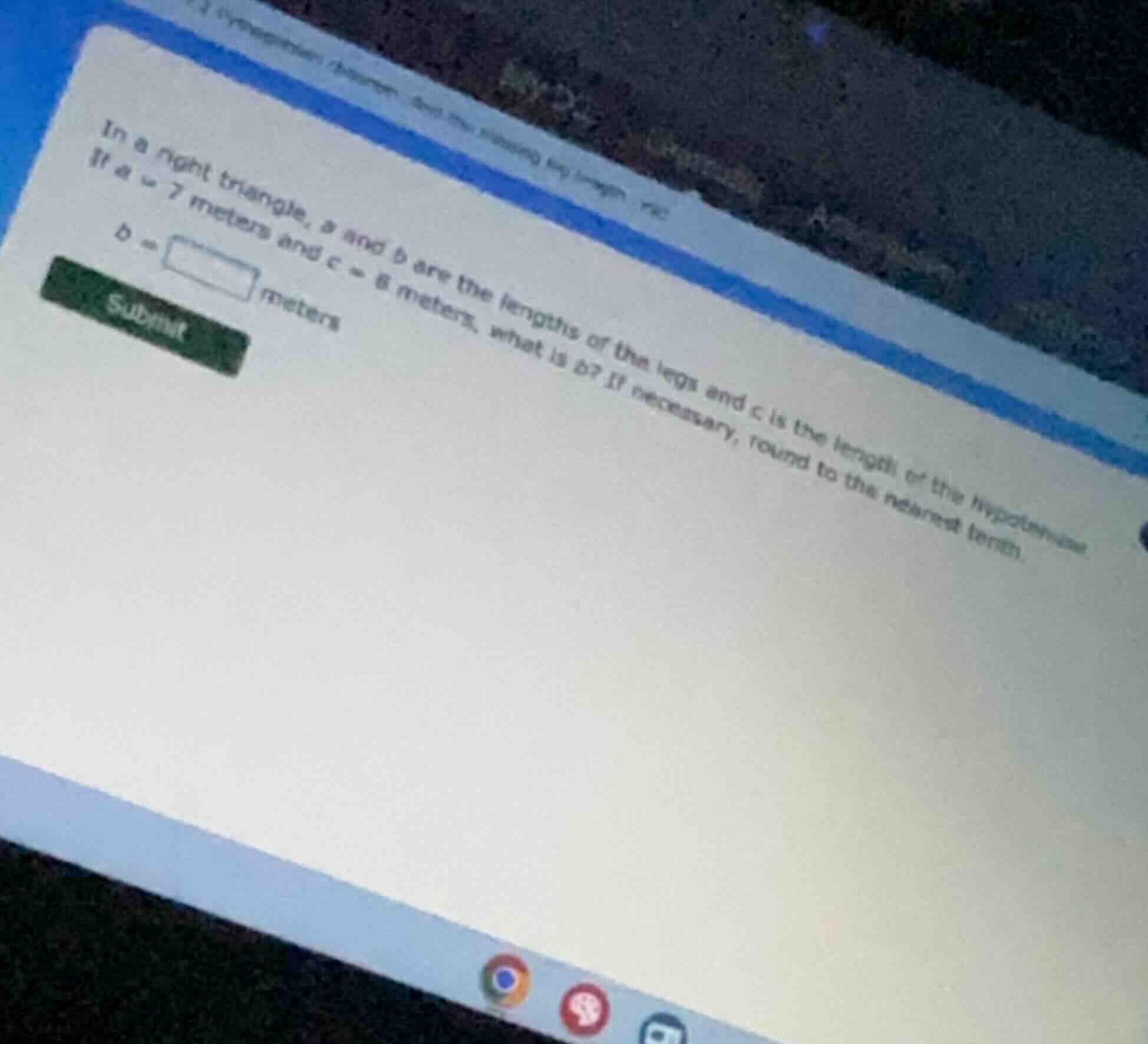 in a right triangle, a and b are the lengths of the legs and c is the l…