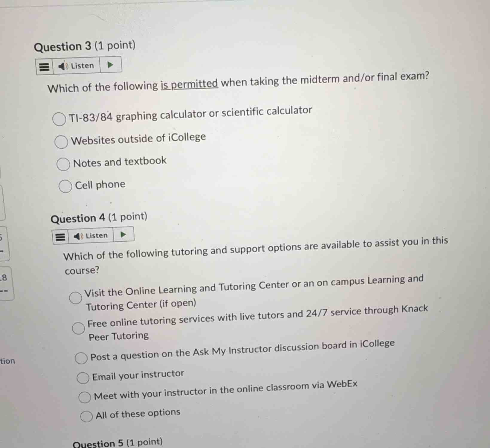 question 3 (1 point) which of the following is permitted when taking th…