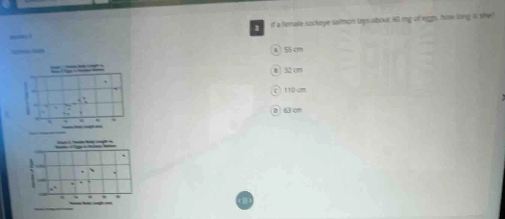 3 if a female sockeye salmon lays about 50 mg of eggs, how long is she?…