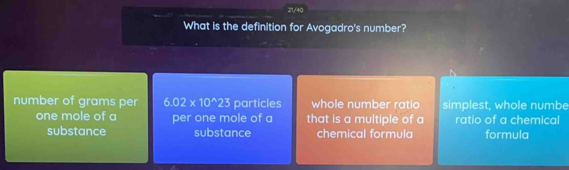 what is the definition for avogadros number? number of grams per one mo…