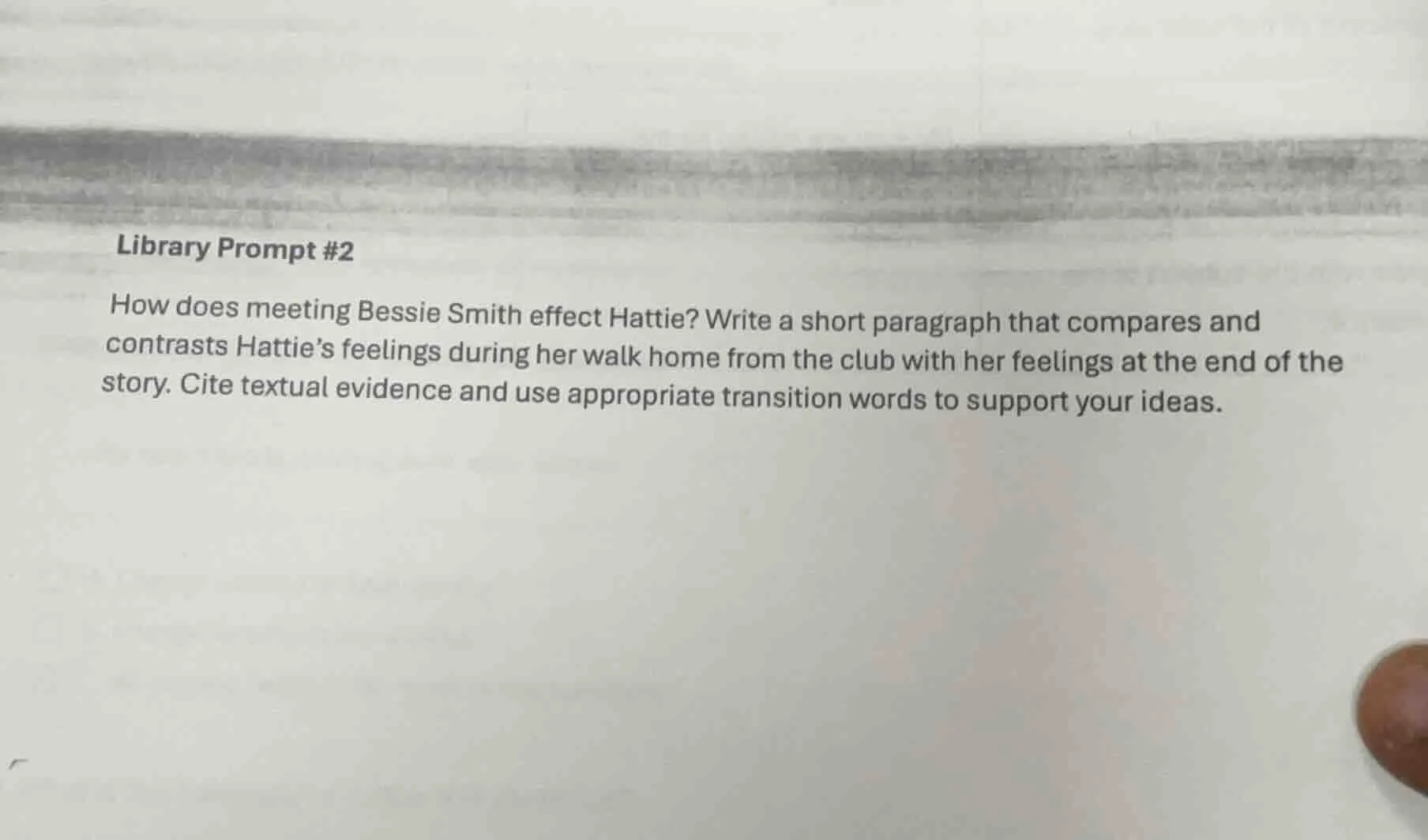 library prompt #2 how does meeting bessie smith effect hattie? write a …