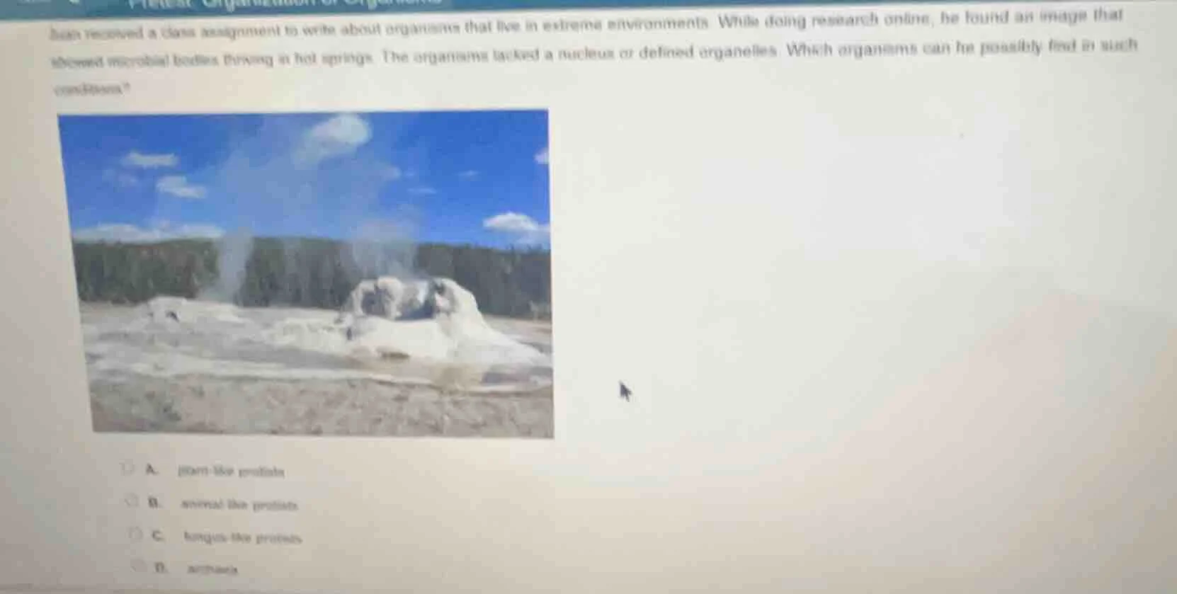 juan received a class assignment to write about organisms that live in …