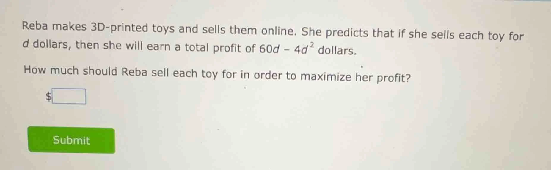 reba makes 3d - printed toys and sells them online. she predicts that i…