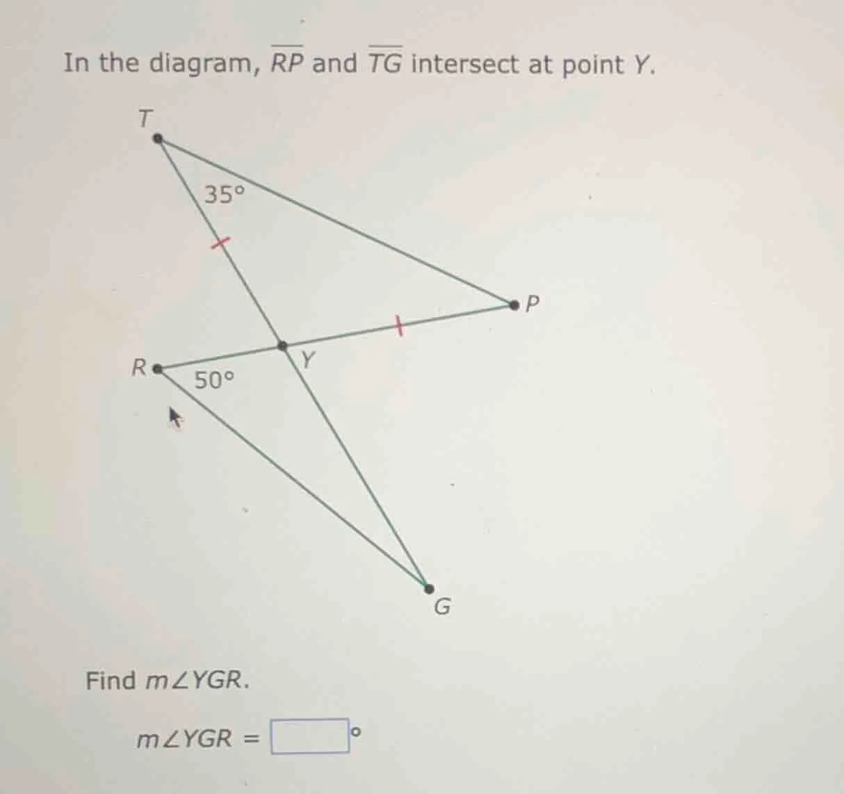 in the diagram, \\(\\overline{rp}\\) and \\(\\overline{tg}\\) intersect…
