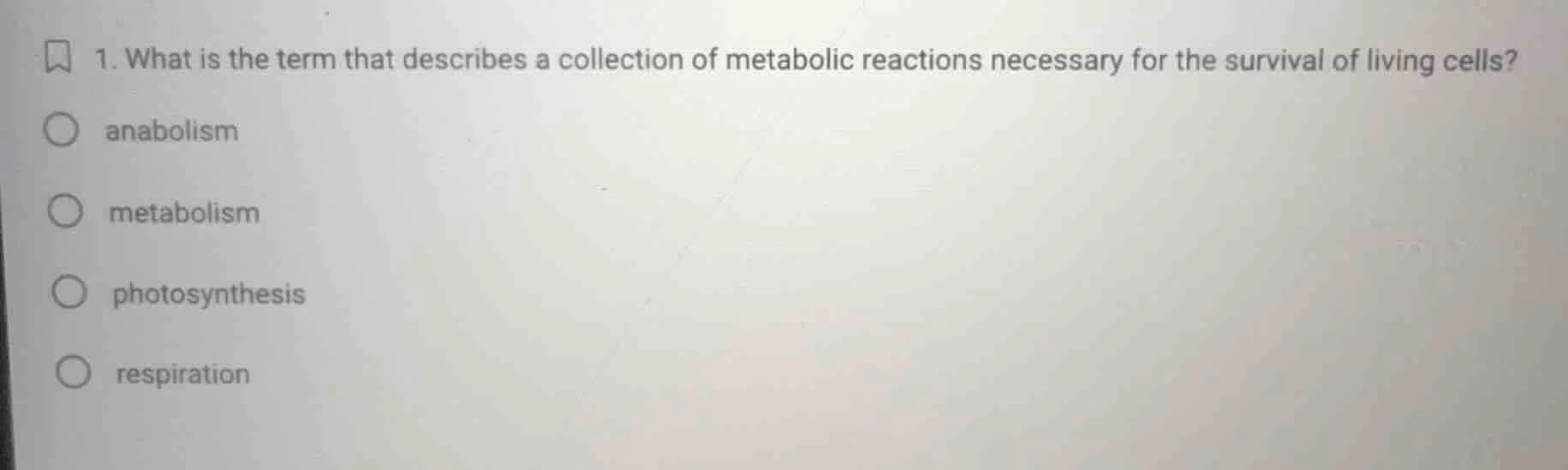 1. what is the term that describes a collection of metabolic reactions …