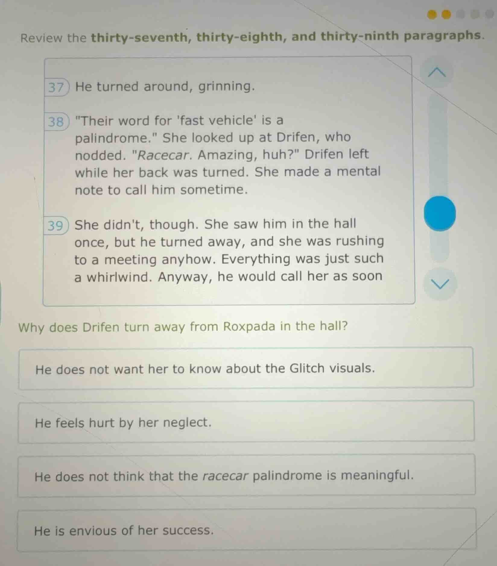 review the thirty - seventh, thirty - eighth, and thirty - ninth paragr…