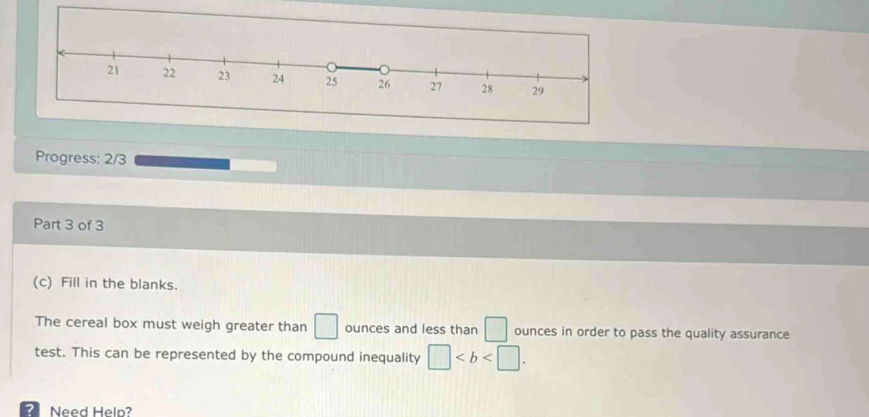 part 3 of 3 (c) fill in the blanks. the cereal box must weigh greater t…
