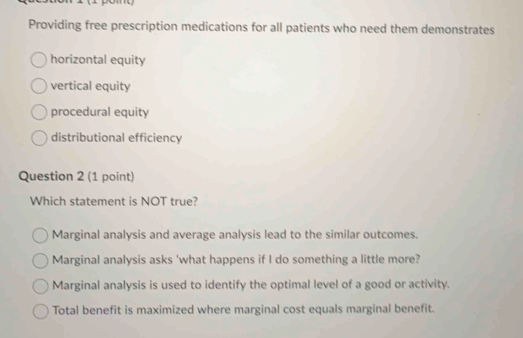 question 1 (1 point) providing free prescription medications for all pa…