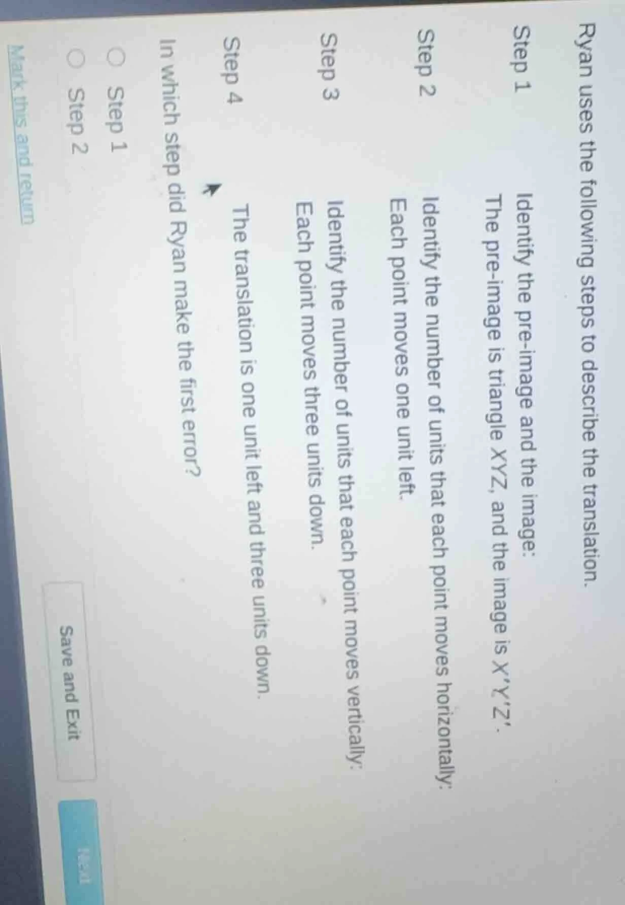 ryan uses the following steps to describe the translation. step 1 ident…