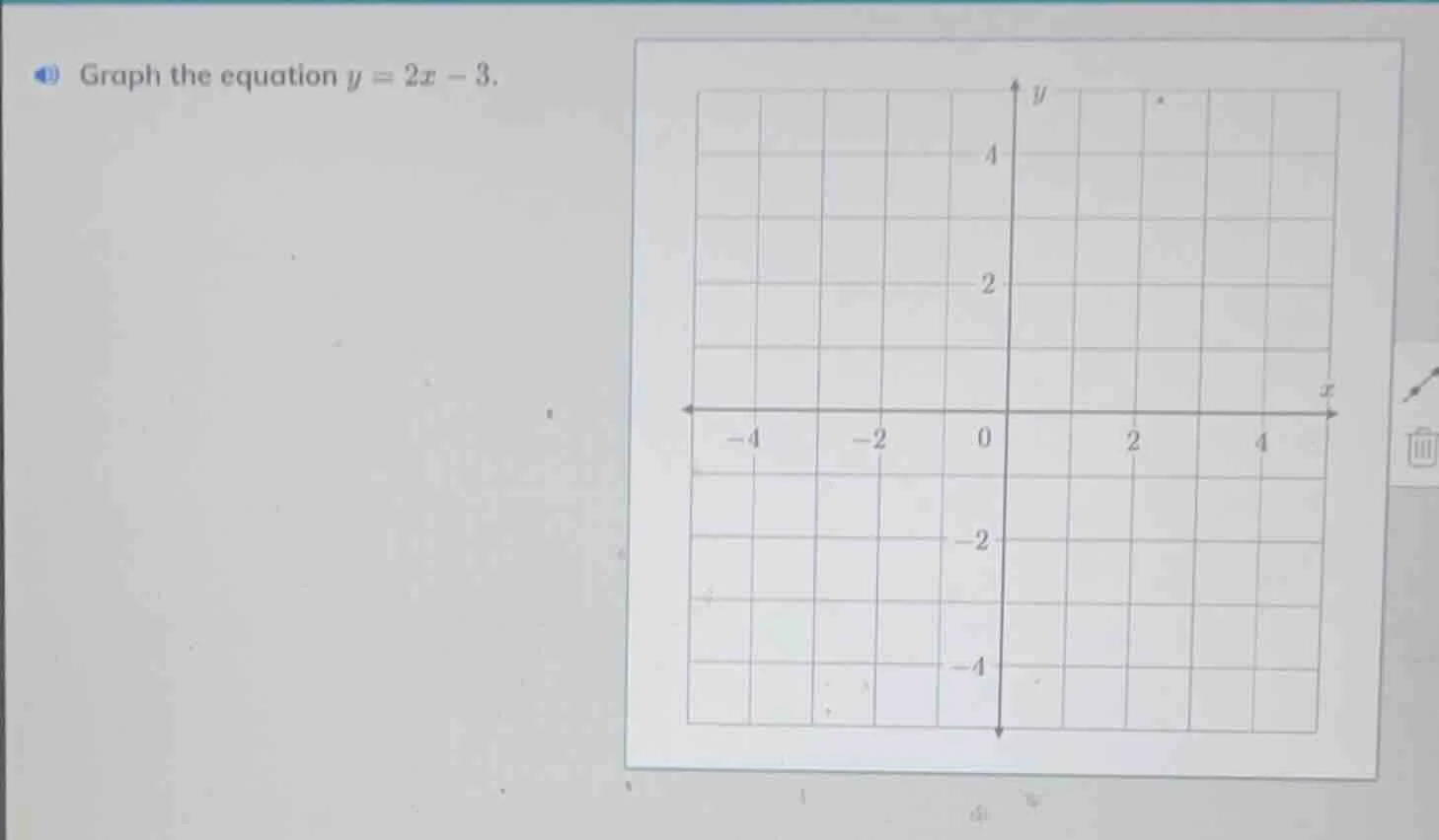 graph the equation $y = 2x - 3$.