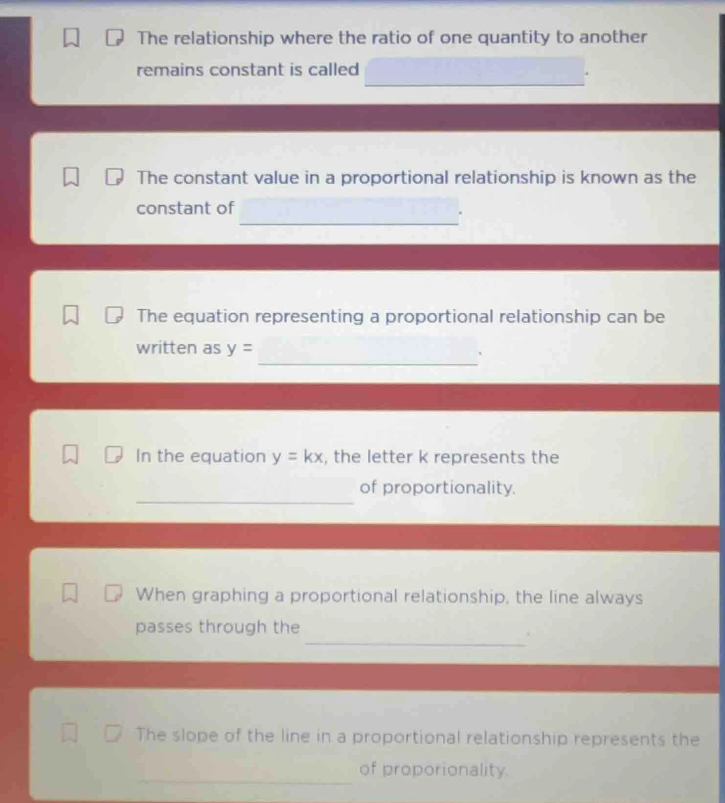 the relationship where the ratio of one quantity to another remains con…