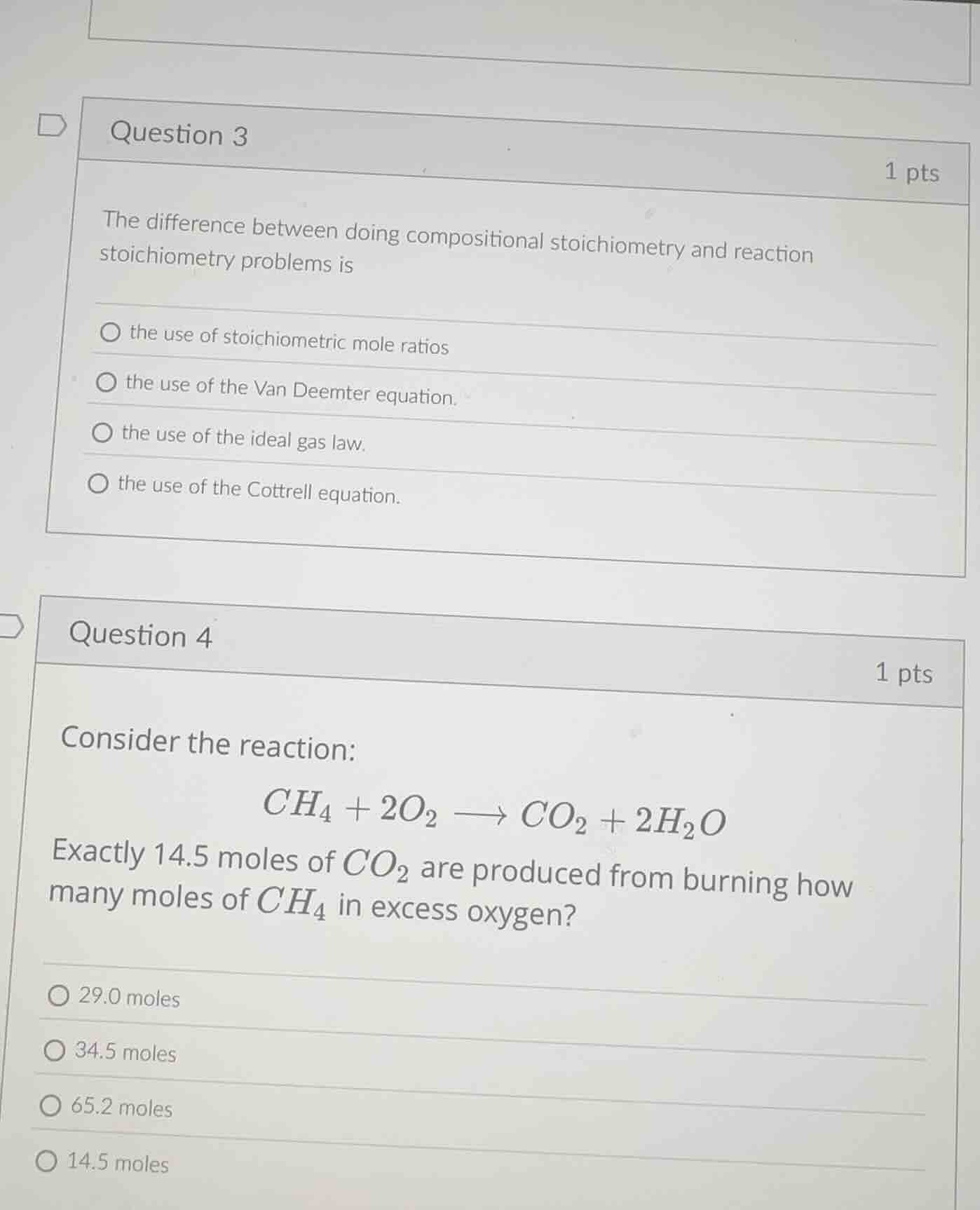 question 3 1 pts the difference between doing compositional stoichiomet…