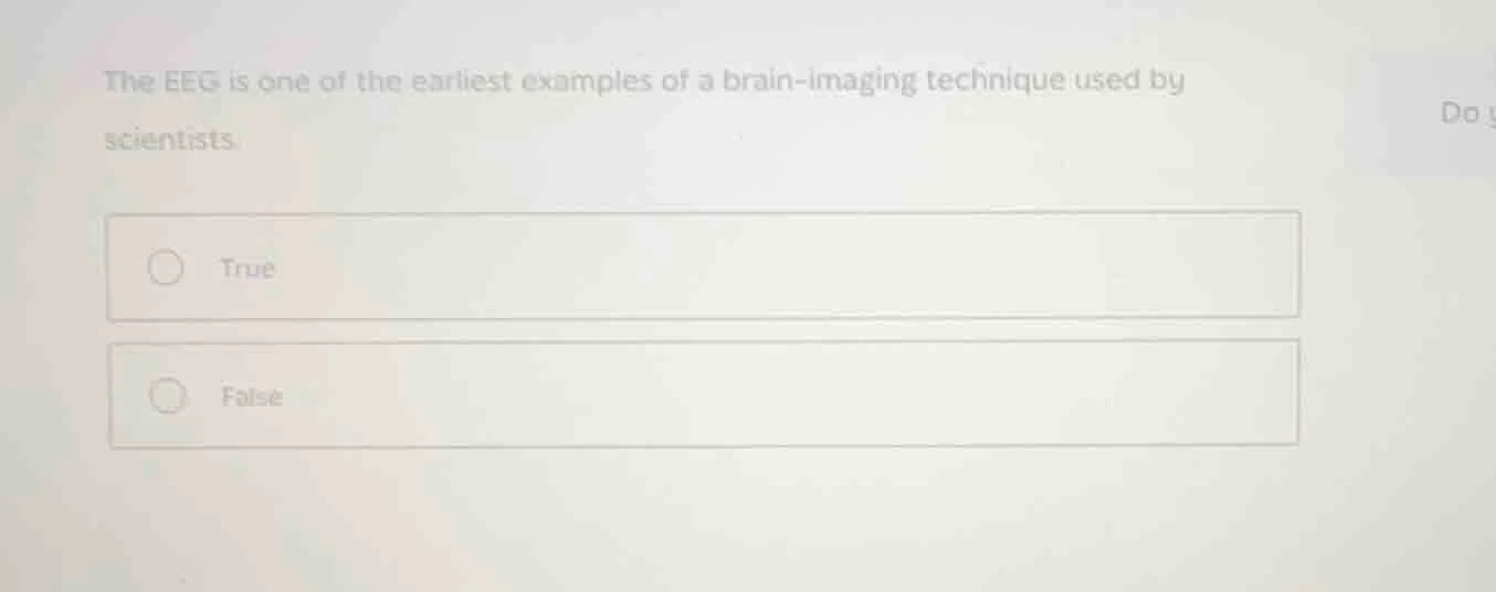 the eeg is one of the earliest examples of a brain-imaging technique us…