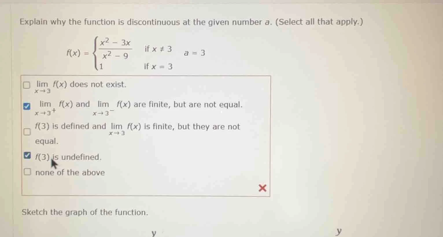 explain why the function is discontinuous at the given number a. (selec…