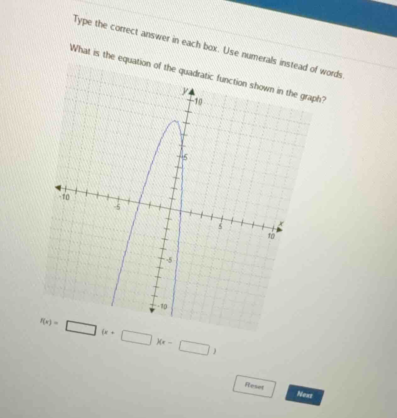 type the correct answer in each box. use numerals instead of words. wha…