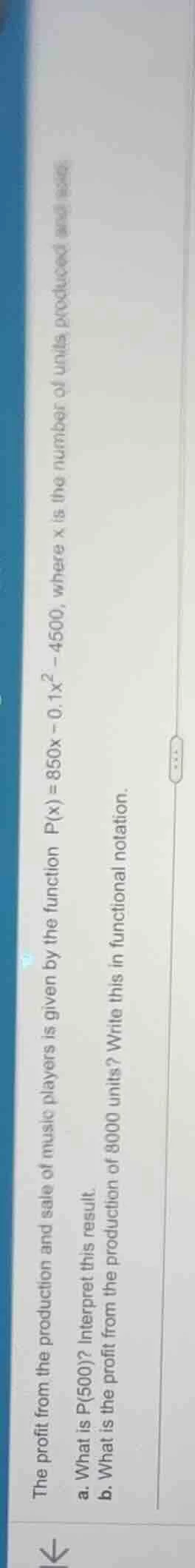 the profit from the production and sale of music players is given by th…