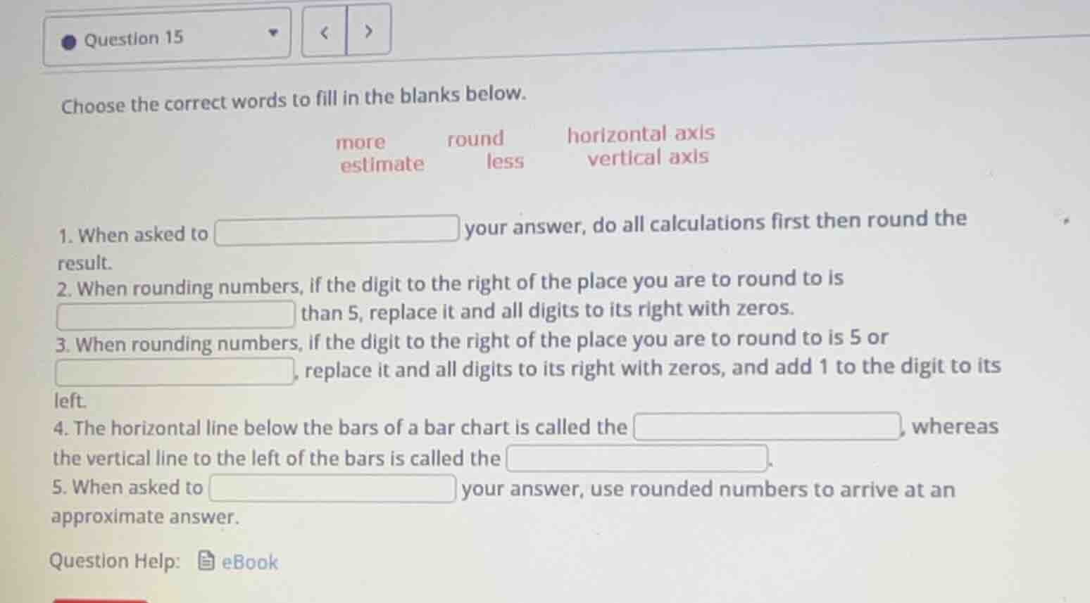 question 15 choose the correct words to fill in the blanks below. more …