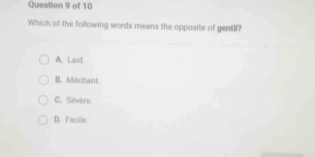 question 9 of 10 which of the following words means the opposite of gen…